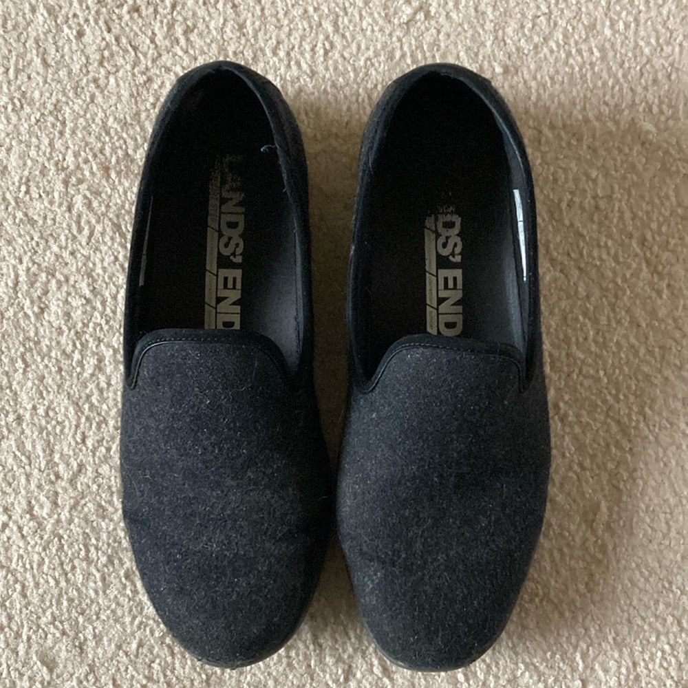 Lands End Women's Lightweight Comfort Wool Slip On Shoes Black - Size 9B